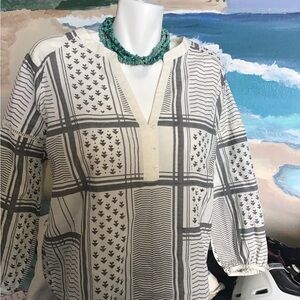 Prana small ladies cute boho top with long sleeves in cotton